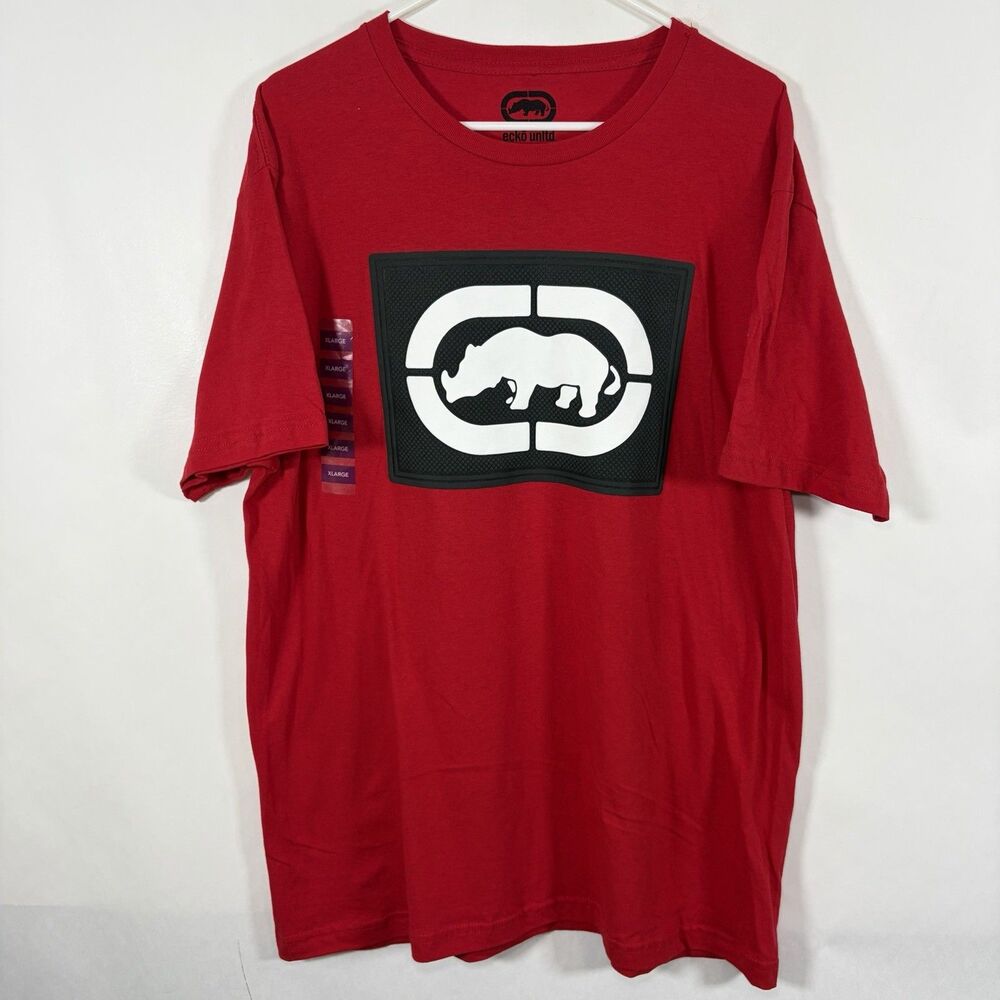 Ecko Unltd T Shirt Mens Size XL Red Black Big Logo Short Sleeve NWOT